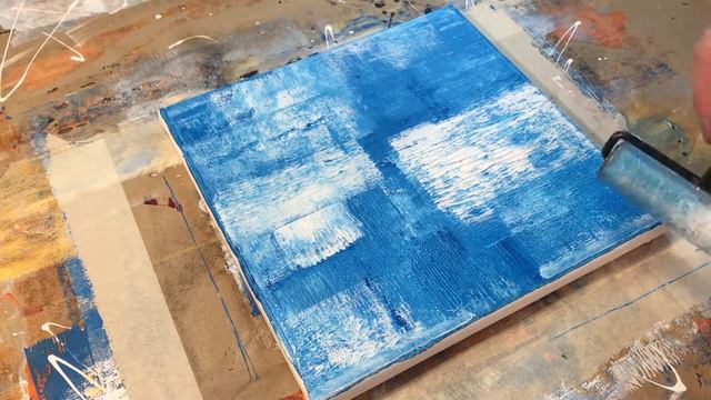 Abstract Acrylic Painting / Brayer Roller and Palette Knife / Oddly Satisfying Daily Art - 013