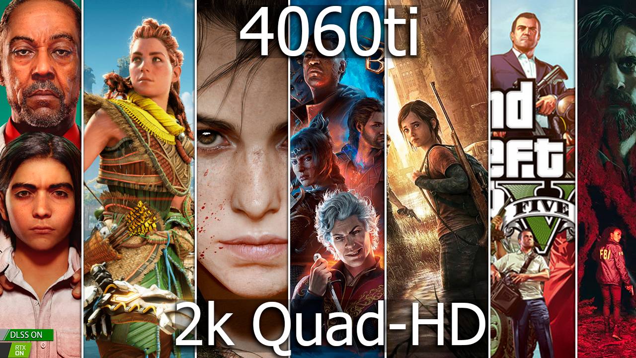 Тесты в играх на мониторе 2k Quad-HD | RTX 4060ti | RTX ON/OFF | DLSS ON/OFF