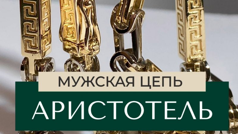 Мужская золотая цепочка плетения Аристотель