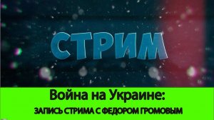 Война на Украине: Запись стрима с Федором Громовым