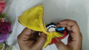 Indian cute puppet making |How to make doll at home| Handmade Rajasthani Doll ❤️💛#puppet#rajasthani