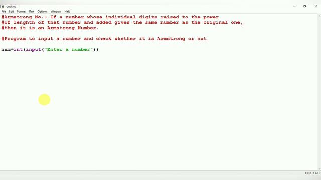 Python Class-12||Armstrong number Program