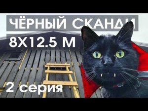 Лучший одноэтажный дом 8х12,5. Черный #Сканди Псков серия 2: кровля, утепление, пароизоляция.