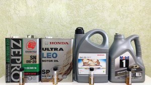 IDEMITSU, HONDA, MOBIL 1™ 0W-20 визуальное сравнение текучести масел при -30°С