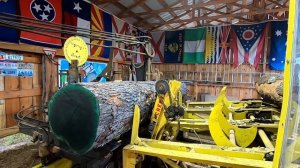 sawing the last of my cherry logs # 340