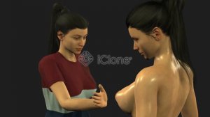 Boob Touching - Nude Girl - in iClone 8 Test 3D Animation