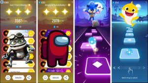 Crazy Frog vs Among Us vs Sonic vs Baby Shark - Tiles Hop EDM Rush