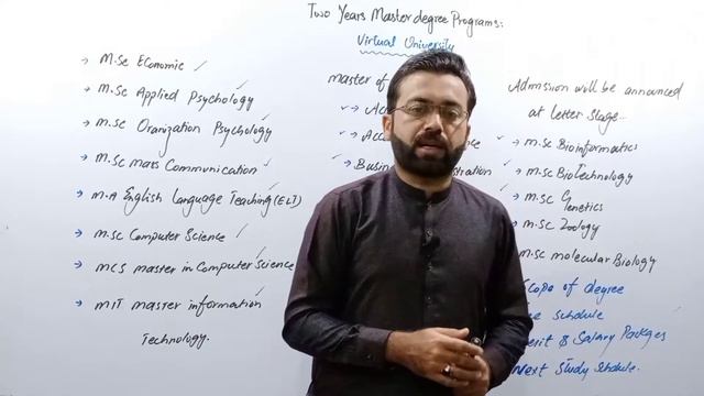 MSc programs Virtual University | MA Programs virtual University | Two years master Degree programs