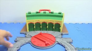 Diecast Chuggington Trains in Thomas and Friends Take n Play Shed