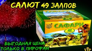 Р9080 Салют 49 залпов средних, фейерверк Сафари