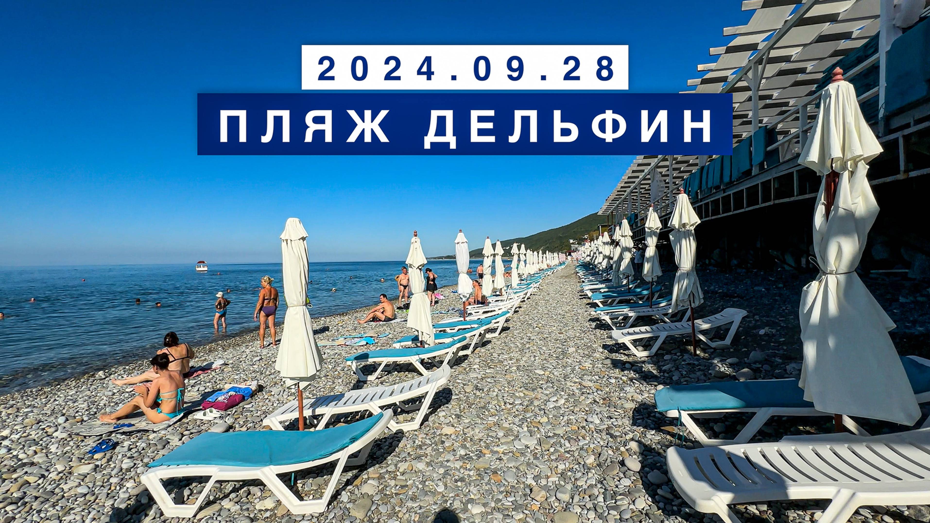 Сегодня на море в поселке Лазаревское, 28 сентября 2024, пляж Дельфин.
