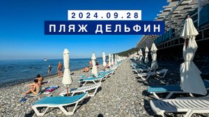 Сегодня на море в поселке Лазаревское, 28 сентября 2024, пляж Дельфин.