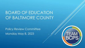 Policy Review Committee Meeting 5-8-23