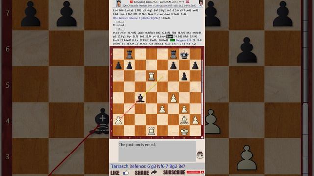 Chessable Masters 2023 - Round: 1.2 || Quang Liem Le vs Magnus Carlsen - April 4, 2023