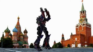 ✔ Трансформер Оптимус Прайм танцует на Красной Площади в Москве !!!!!!!!!