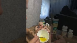 Последние слои краски при росписи куклы Реборн