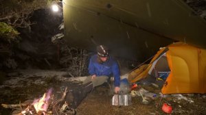 Winter CAMPING in a SNOWSTORM