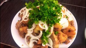 ЖАРЕННАЯ КАРТОШЕЧКА С МЯСОМ В КАЗАНЕ