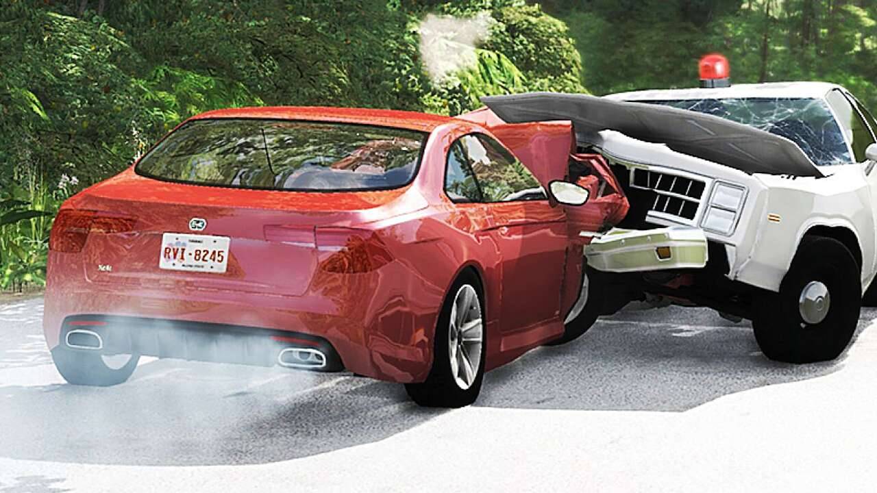 BeamNG Drive - Реалистичные автомобильные аварии и погони и ДТП. Бимка.