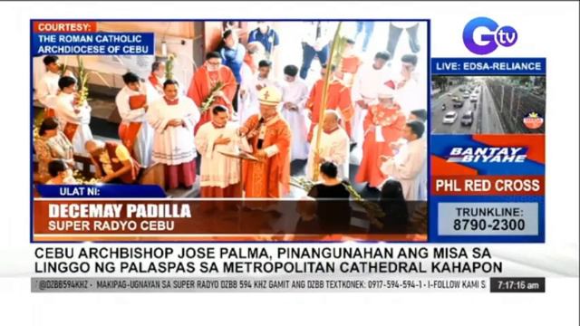 Cebu Archbishop Jose Palma, pinangunahan ang misa sa Linggo ng palaspas...
