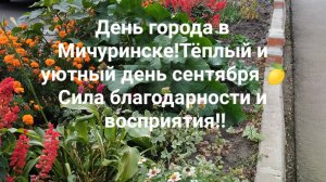 День города в Мичуринске!Тёплый и уютный день сентября 🍋Сила благодарности и восприятия!!