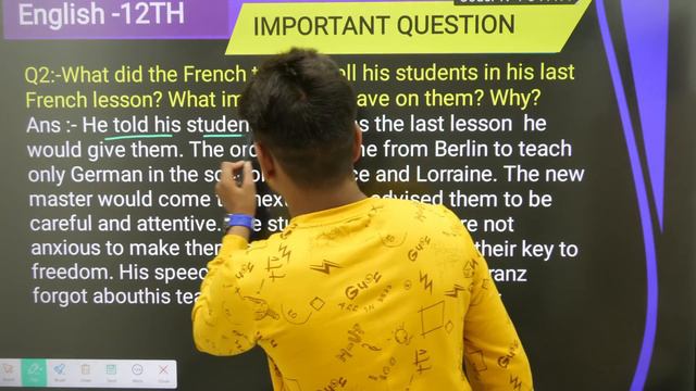 The last lesson chapter long questions//12th English important long questions 2023// Chapter-1