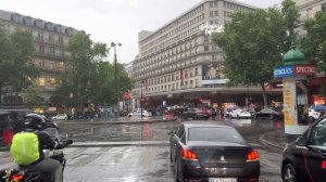 Paris 4K - Summer Rain - Driving Dowtown