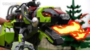 Lego Jurassic World T.rex VS robot dinosaur Dino-Mech Battle! #DuDuPopTOY