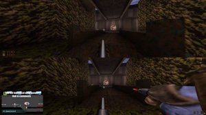 Quake remastered (PC) - local coop and PvP splitscreen gameplay (single PC multiplayer)
