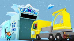A Crane Truck is Frozen Stuck! | Carl's Car Wash | Cartoon For kids