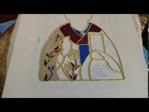 Вышивка иконы Николай Чудотворец бисером. Немного рассказываю про размер бисера в вышивке икон.