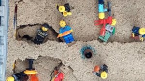 Lego Dam Breach Experiment - Lego Stronghold With Prison Inside - Lego Castle Hit By Tsunami Wave