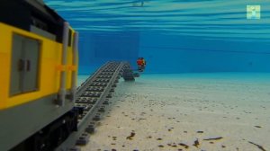 Lego train under water