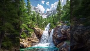 Расслабляющая музыка. Река, водопад, природа.