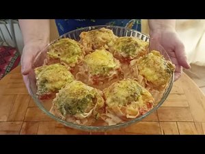 Гнезда из макарон с фаршем и сыром в духовке