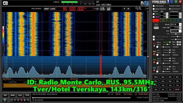 10.09.2024 01:42UTC, [Semilocal], Радио Монте Карло, Тверь, 95.5МГц, 143км, при регламенте