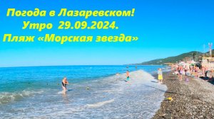 Погода в Лазаревском, утром 29.09.2024 Морская звезда!