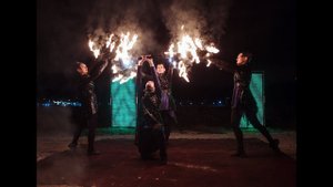 Pixel Fire/ Огненно-пиротехническое шоу с пиксельными эффектами.