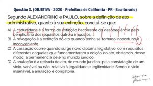 Aula de Resolução de Questões sobre Atos Administrativos