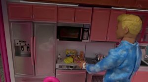 Barbie and Ken in Barbie Dream House w Barbie Sister Chelsea and Baby: Sick Barbie Morning Routine