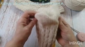 344 Носки женские с узором _жучки_ из рассказовской шерсти на размер 38. Обзор. Как вязала.