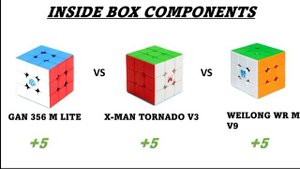 GAN 356 M LITE vs X-MAN TORNADO V3 vs MOYU WEILONG WR M V9 - scoreboard | GAN vs QIYI vs MOYU