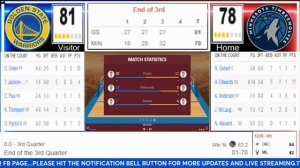 LIVE: GOLDEN STATE WARRIORS vs MINNESOTA TIMBERWOLVES | NBA | SCOREBOARD | PLAY BY PLAY