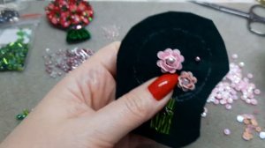 Мастер класс  вышиваем БРОШЬ Букет цветов