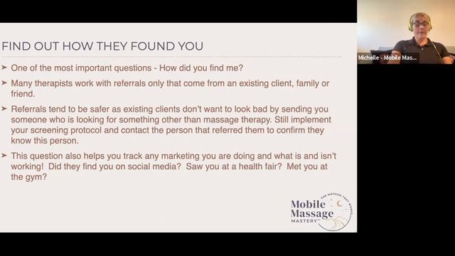 Screening & Safety for Mobile Massage Therapists with Michelle Roos