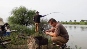 Приятная вечерняя рыбалка на озере | Жарим мясо, ловим рыбу!