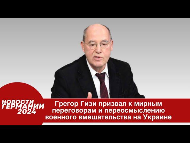 Германия 2024. Георг Гизи призвал к мирным переговорам