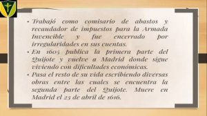 Narrativa del Siglo de Oro. Miguel de Cervantes Saavedra. 5to de secundaria.