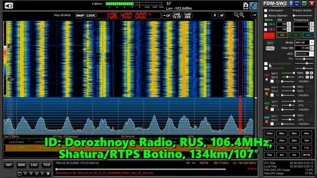 02.09.2024 06:28UTC, [Semilocal], Дорожное Радио, Шатура, 106.4МГц, 134км