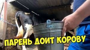 Как доить корову своими руками процесс доения🐄 Как получить больше молока 🐮 Дойка в ручную